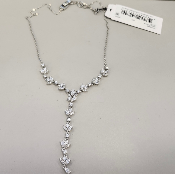 NWT Givenchy Silver-Tone Crystal Cubic Zirconia Lariat Necklace - Picture 2 of 2